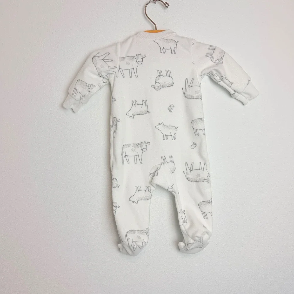Carters Child of Mine Baby Fleece Footed Sleeper Farm Animal Sheep Cow 0-3 Month